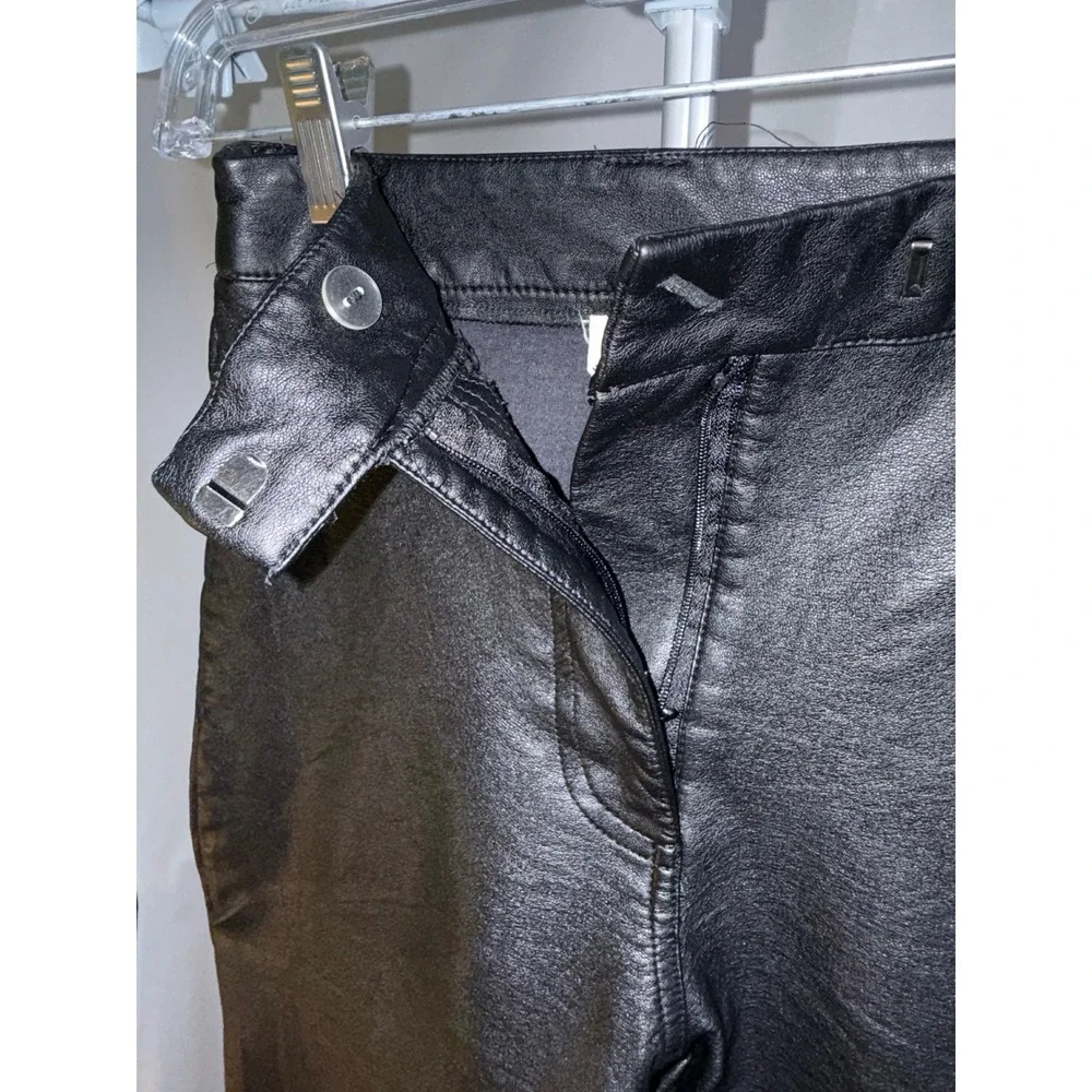 Cotton On Womens Black Faux Leather Straight Leg High Rise Pants Size 2 US 6 AU